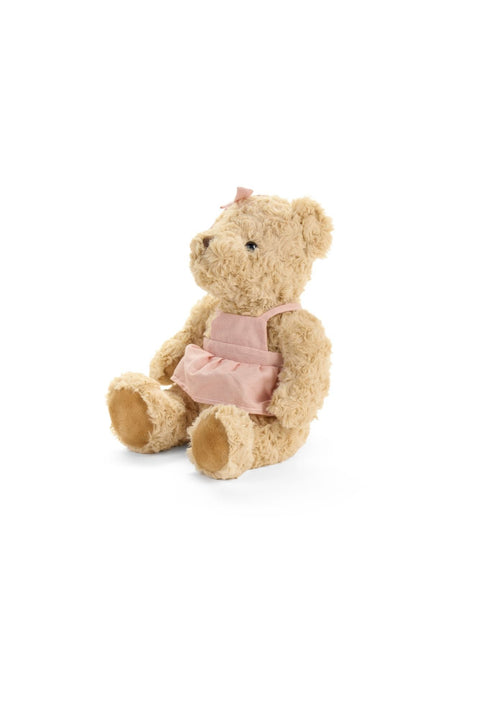 Cloth Clouds Teddy Bear Plush with Pink Overalls and Bow "Sweer Bear" 25 cm