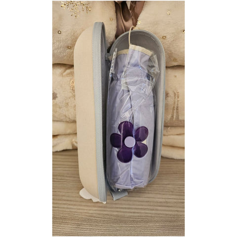 Fiori di lena Ombrello con fiore e custodia Shabby Chic D6xH17 cm 5 varianti(1 unità) - Angelica Home Stabia