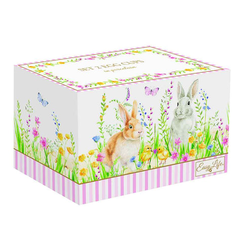 Easy Life Set 2 porta uova pasquali "Happy Easter" H6.5 cm