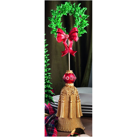 Henriette Statuetta Ghirlanda di natale con fiocco "Royal Forest" 15x10.5xH45 cm