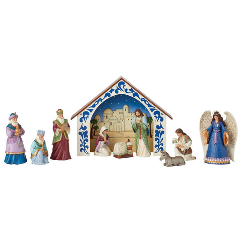 Enesco Coffret de 10 figurines de la Nativité "Jim Shore" 36x8,8xH10,9 cm