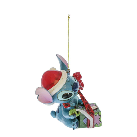 Enesco Christmas Tree Ornament, Stitch Unwrapping a Gift "Jim Shore" H9 cm