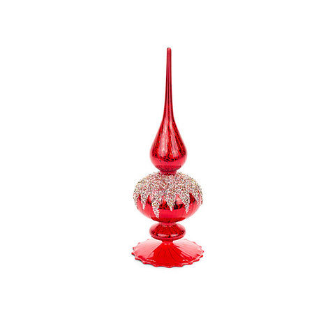 Nuvole di Stoffa Puntale per albero vetro rosso 12x12x34 cm