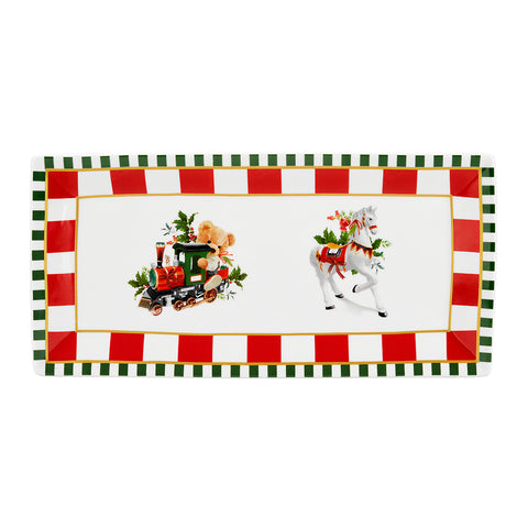 Fade Rectangular Christmas Tray "Circus" 31.5x15.5 cm