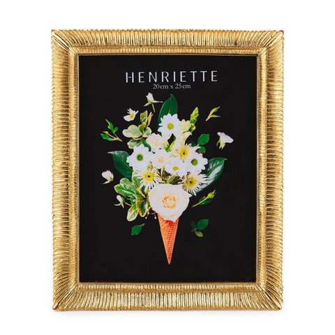 Cadre photo plissé Henriette en résine dorée « Ostuni » 25x30 (20x25 cm)