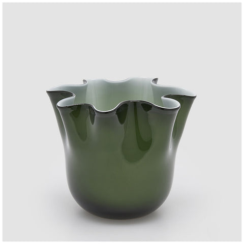 Edg Enzo de Gasperi Vase en Verre Drappo Vert D21xH18 cm
