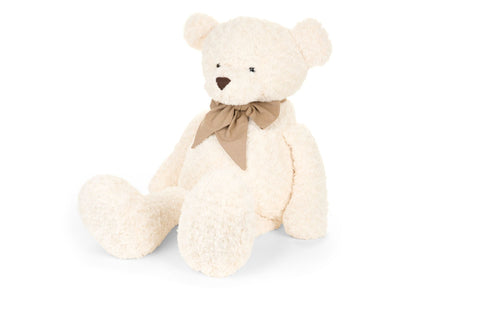 Nuvole di Stoffa Peluche di natale orso bianco con fiocco beige H60 cm