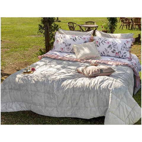 L'Atelier 17 Double Quilt in Jacquard Velvet + 2 Pillowcases "Micaela" 260x260 cm 3 variants