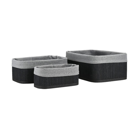 Estia Home Set 3 Contenitori Organizer in bamboo per essenziali/abbigliamento 30x20xH12 cm