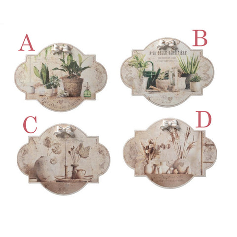 The art of Nacchi MDF picture with Shabby Chic vases 4 variants (1pc)