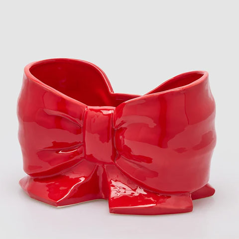 EDG Vaso di natale fiocco ceramica rosso 34x24xH21 cm
