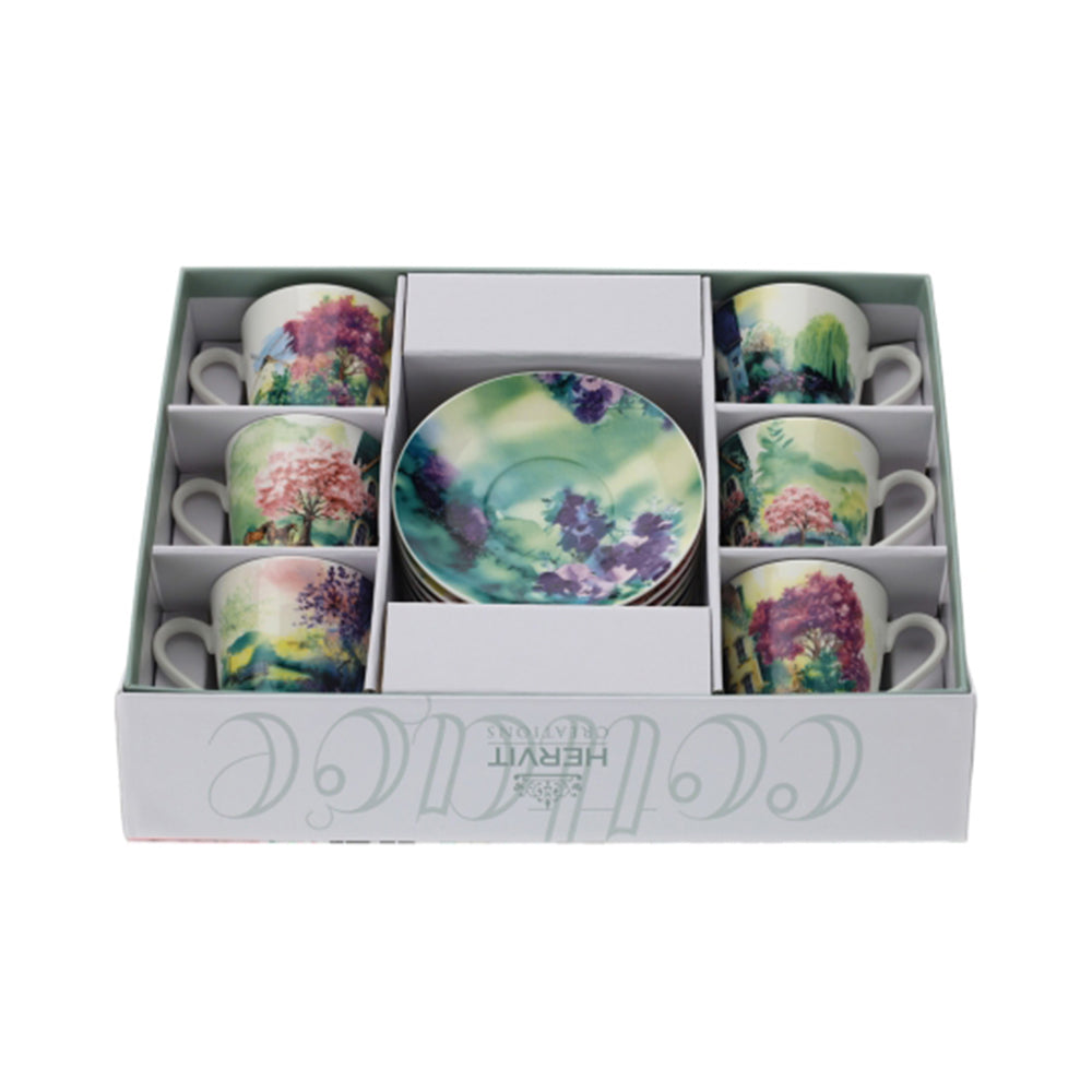 Hervit Set 6 Tazzine caffè in porcellana 