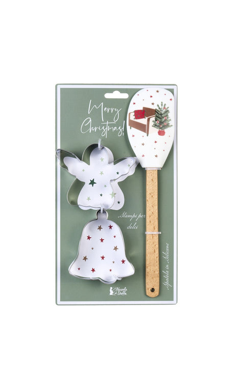 Spatule Nuages ​​en Tissu + 2 moules « Noël arrive » 6 variantes (2 unités)