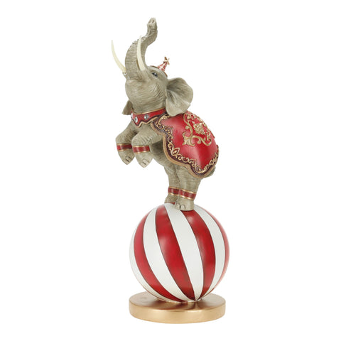 TIMSTOR Statuina natalizia elefante su palla decoro di natale poliresina 23,9x17,7x49,5 cm