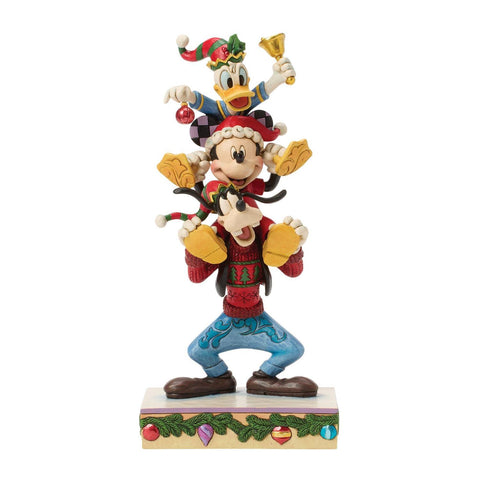 Enesco Disney Statuina di natale Topolino, Pippo e Paperino H21.5 cm