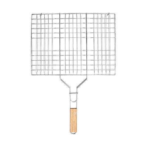 Estia Home Griglia barbeque in metallo, manico in legno 58x40cm