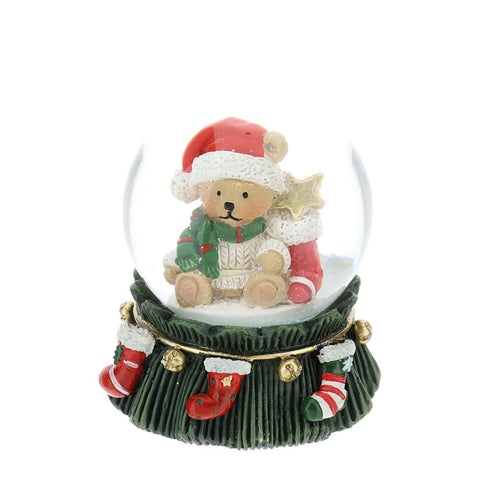 Hervit Christmas Decoration Snow Globe with Bear in Resin and Glass D4.5 H6 cm