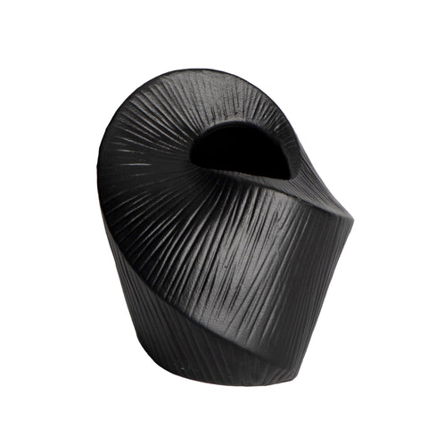 Eurolamp Vaso portafiori in ceramica nero 15,1x12,6xH15,2 cm