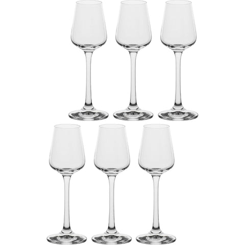 LA PORCELLANA BIANCA Set 6 calici per liquore in vetro "Riserva" 60 ml
