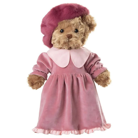 Bukowski "Helenka" Teddy Bear with Pink Velvet Dress H35 cm