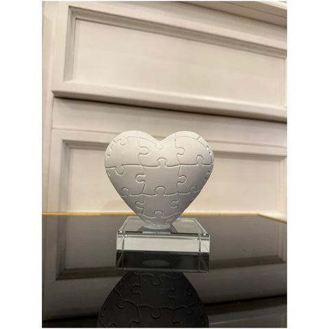Chiaraela Cuore puzzle piccolo base in vetro 10x9.5 cm 5 varianti(1 unità)