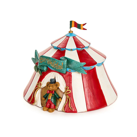 Cloth Clouds Circus tent statuette with director "Bear Wonderland" 20x20xH16 cm