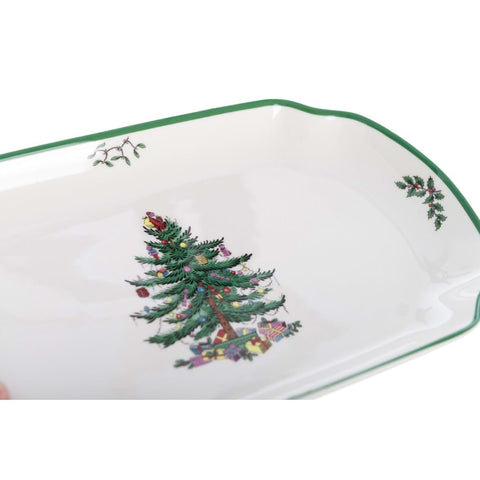 Plateau de Noël en céramique Blanc Mariclò "Abier Natalis" 36x17xH3 cm