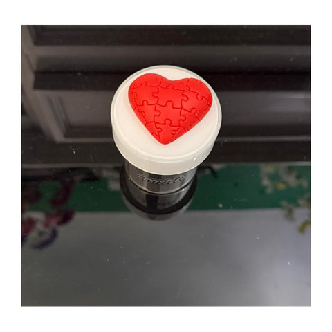 Chiaraela Cilindro piccolo con dedica e Cuore puzzle rosso D5xH8.5 cm