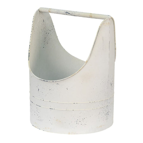 Clayre & Eef vaso in ferro bianco anticato 30x29x40 cm