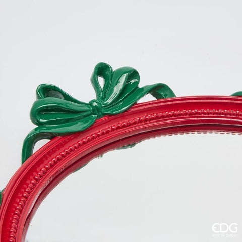 EDG Vassoio natalizio con specchio e fiocchi 37x29xH5 cm 3 varianti (1 unità)