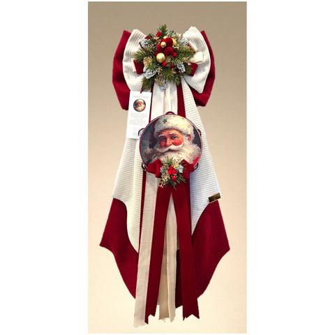 Madame Fioccò Fiocco "Antico Natale" bianco/rosso con tamburello 3 varianti(1 unità)
