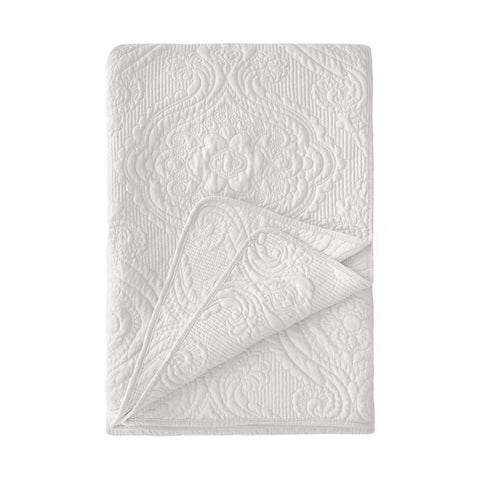 Couette double Blanc Mariclò Printemps Blanc en mélange de coton « Broderie de coton » 260x260 cm