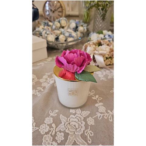 Chiaraela Candela grande Peonia "Giardino" D8.5xH14 cm 8 varianti(1 unità)