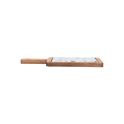 Estia Home Vassoio da portata in legno e ceramica "Allure" 18x12x1 cm