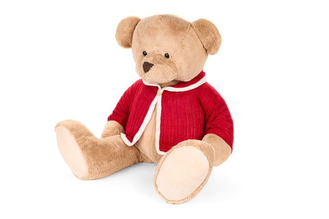 Nuvole di Stoffa Peluche de Noël ourson avec veste rouge H60 cm