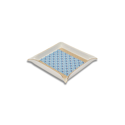 Henriette Svuotatasche Zeus in porcellana con vero oro zecchino  "Greek" 18x18  cm