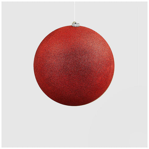 EDG Boule de Noël rouge à paillettes D15 cm
