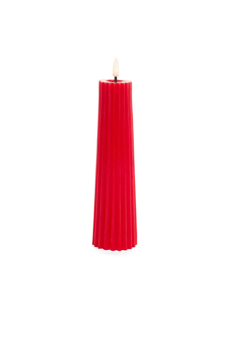 Nuvole di Stoffa Candela di natale con luce led rosso D6 H21 cm
