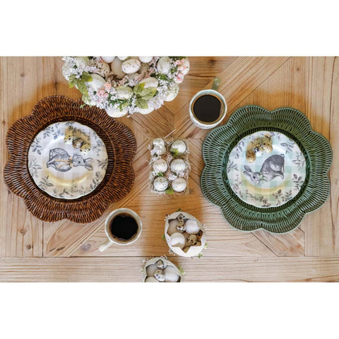 Blanc Mariclò Set 2 tovagliette americane cucina in juta naturale 38x38xH2 cm - Angelica Home Stabia