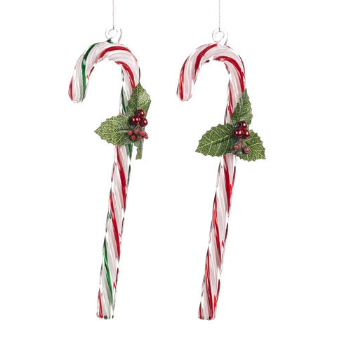 GOODWILL Glass candy cane H25.5 cm 2 variants (1pc)