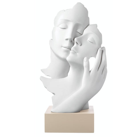 Bongelli Preziosi Statuina Face coppia bianco/nocciola, Made in Italy H17 cm