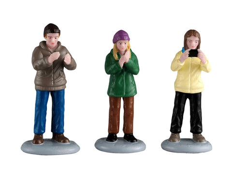 LEMAX Set 3 Personaggi Spettatori "Audience" in resina H6.3 cm
