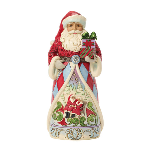 Enesco Statuina Babbo Natale con regalo, Jim Shore 14x10xH23 cm
