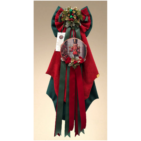 Madame Fioccò Fiocco de Noël avec tambourin rouge/vert "Casse-Noisette des Rêves" H80 cm