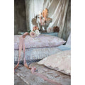 Cuscini shabby chic rosa con fiore e nastro, tessuti camera da letto eleganti e romantici