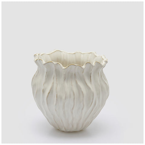 EDG Enzo de Gasperi Vaso anfora in ceramica bianco "Freaky" D16.5xH16 cm