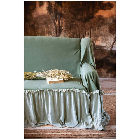 Housse de canapé Blanc Mariclò à volants 160x280x50 cm 3 variantes (1 unité)