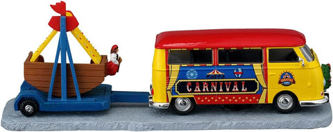 LEMAX Giostra "Towing Van With Carnival Ride" in resina H7x22x6.8 cm