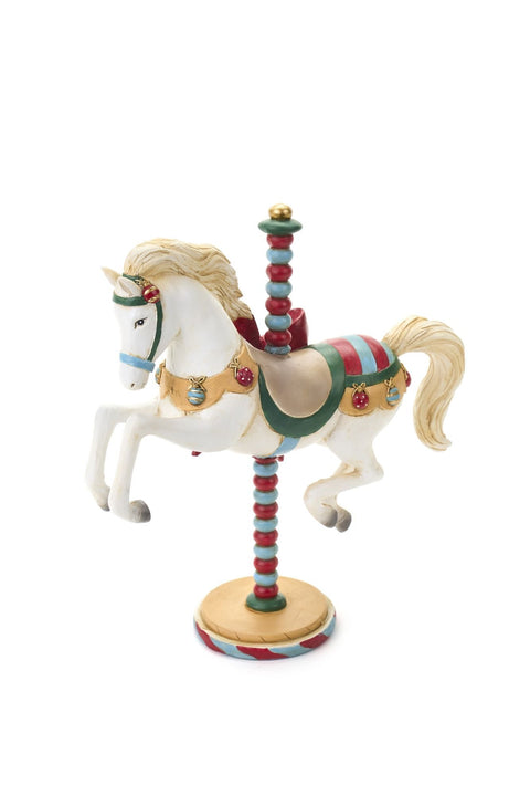 Figurine de Noël Cheval « Carrousel » Nuages ​​en tissu 25 x 8,5 x H 26 cm