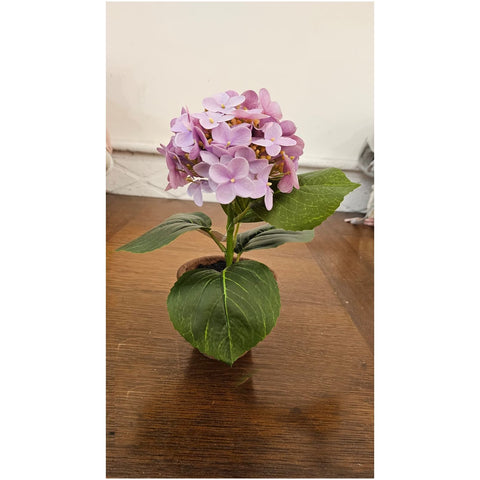 Fiori di Lena Piantina Fiore Ortensia sintetica artigianale D11xH14 cm 4 varianti(1 unità) - Angelica Home Stabia